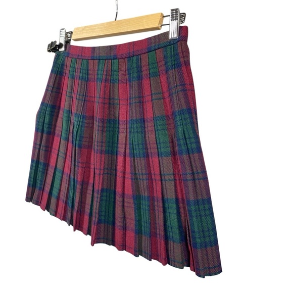 Vintage Moffat Weavers Scotland Plaid Tartan Kilt Skirt UK 14 Wrap Buckle Wool - Picture 5 of 13
